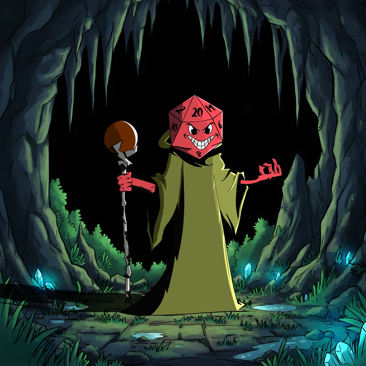 Commissioned fantasy cave illustration