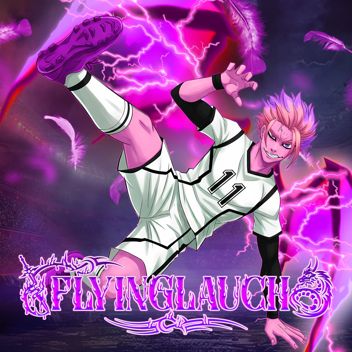 Commissioned neon character poster