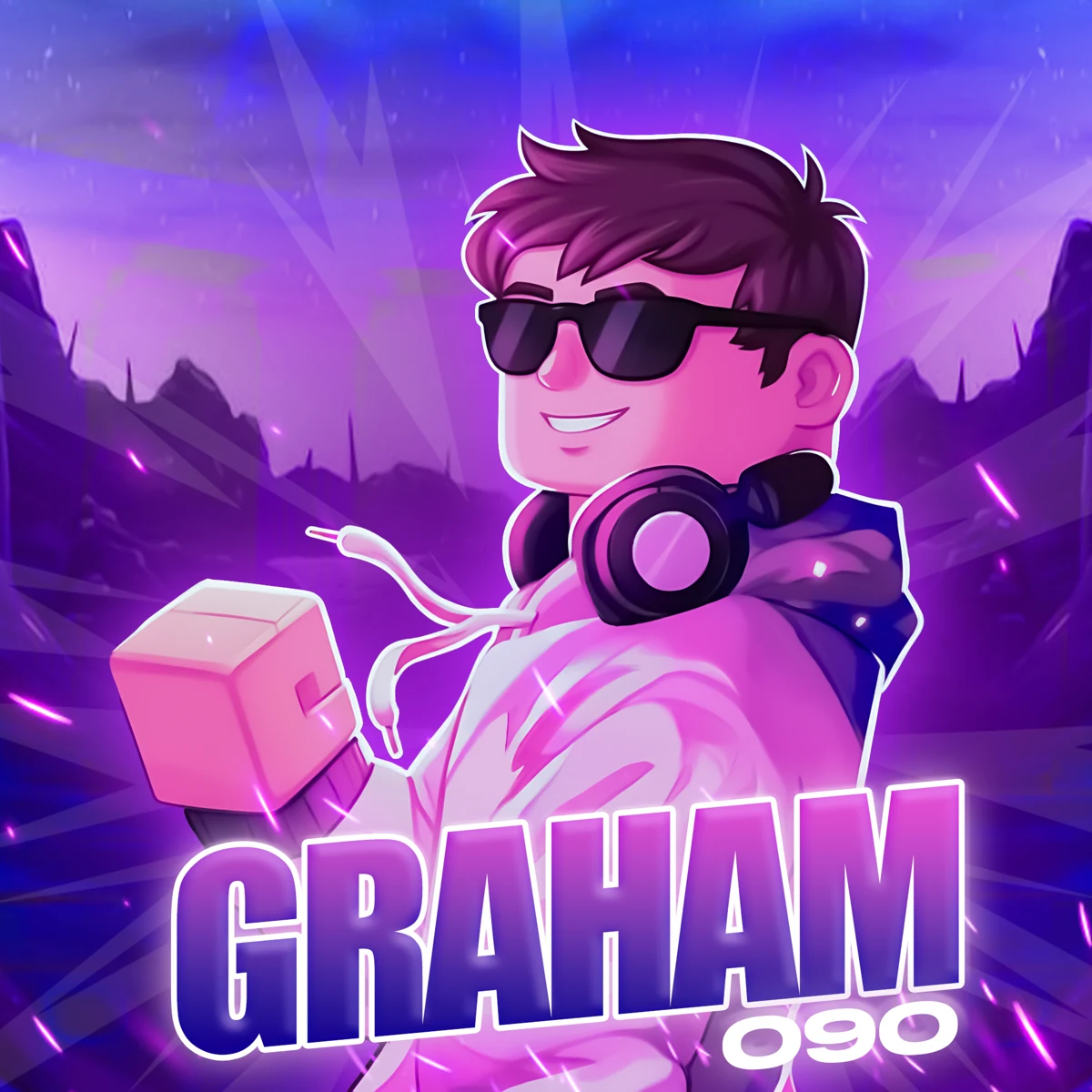 Commissioned neon creator portrait
