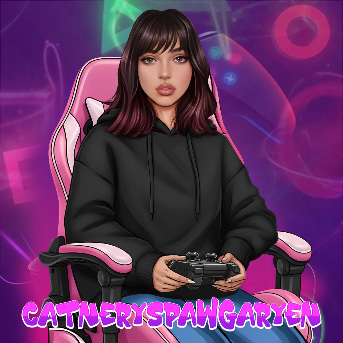 Commissioned gamer portrait illustration